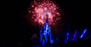 Fuegos artificiales castillo disney